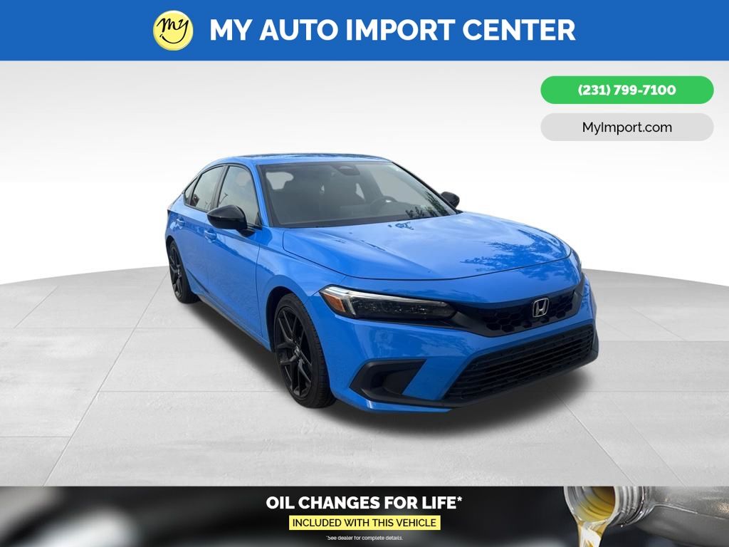 Boost Blue Pearl 2024 Honda Civic Hatchback Hatchback Front-Wheel Drive Continuously Variable Transmission