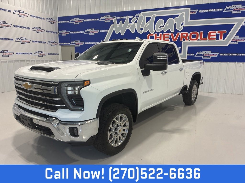 Summit White 2025 Chevrolet Silverado 2500HD LTZ Crew Cab 4WD Pickup Truck Four-Wheel Drive Automatic