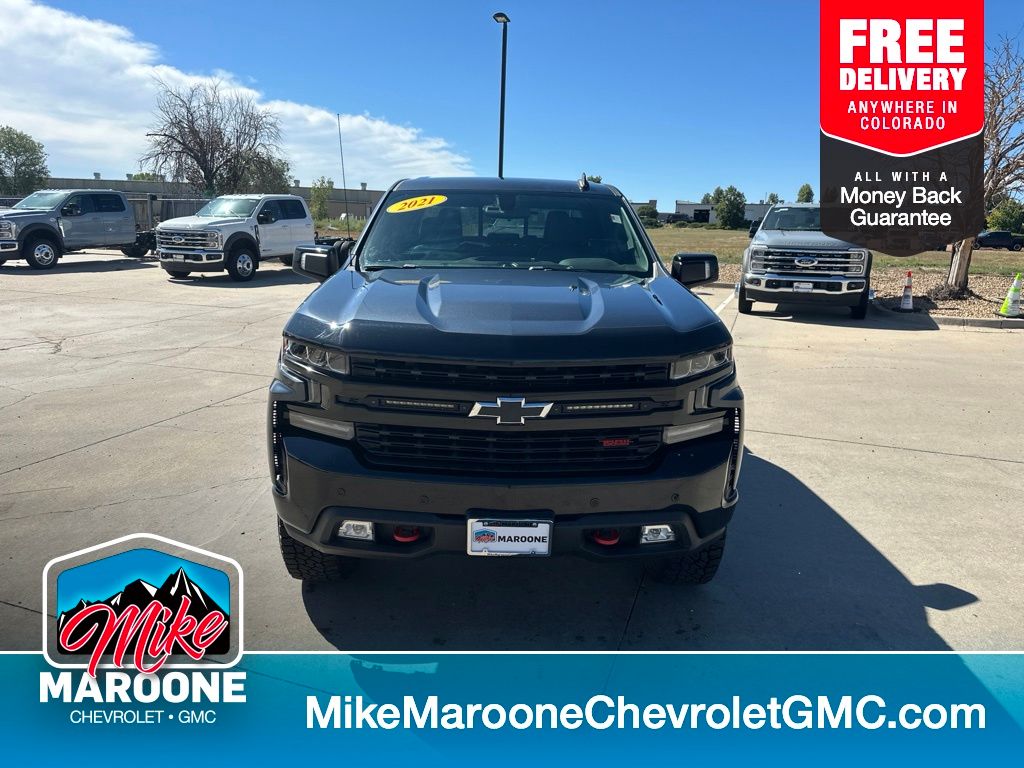 Shadow Gray Metallic 2021 Chevrolet Silverado 1500 Pickup Truck Four-Wheel Drive Automatic