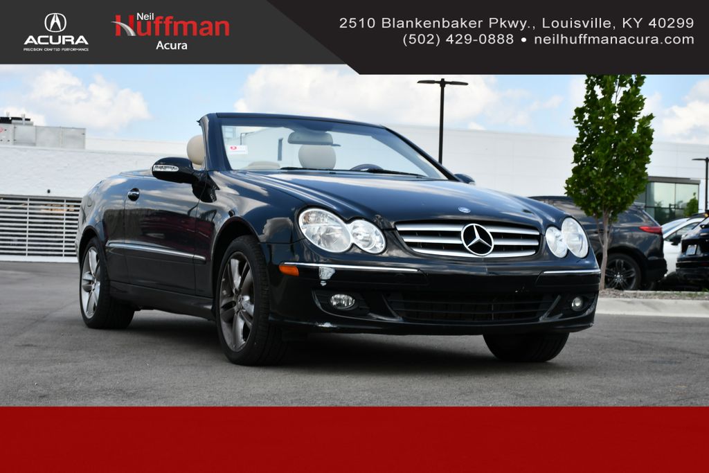 Black 2007 Mercedes-Benz CLK Convertible Rear-Wheel Drive 7-Speed Automatic Overdrive