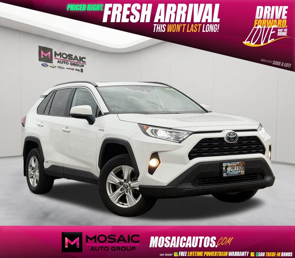 Super White 2021 Toyota RAV4 Hybrid SUV / Crossover All-Wheel Drive Continuously Variable Transmission