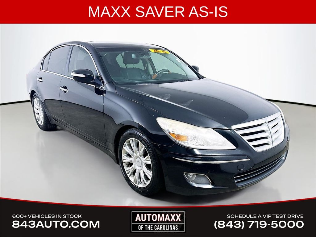 Black Noir Pearl 2009 Hyundai Genesis 3.8 RWD Sedan Rear-Wheel Drive 6-Speed Automatic