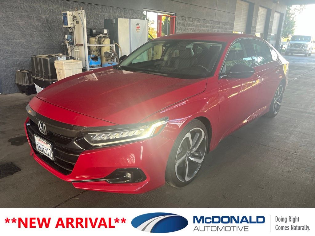 Red 2021 Honda Accord Sedan Front-Wheel Drive Continuously Variable Transmission