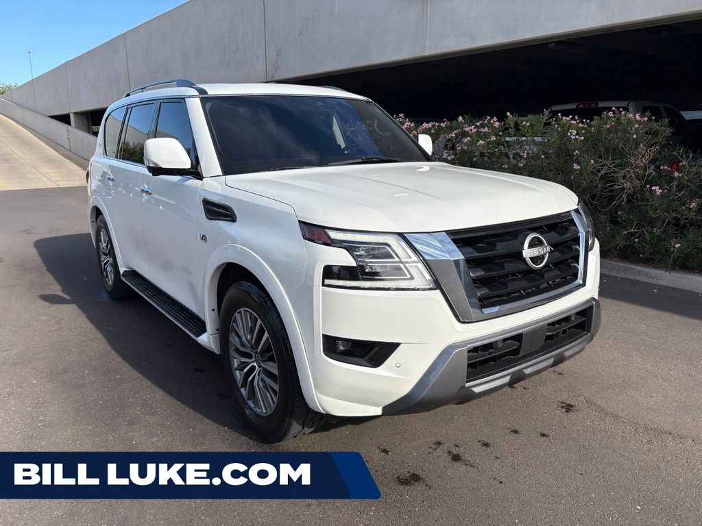 Aspen White TriCoat Pearl 2022 Nissan Armada SL RWD SUV / Crossover 4X2 7-Speed Automatic