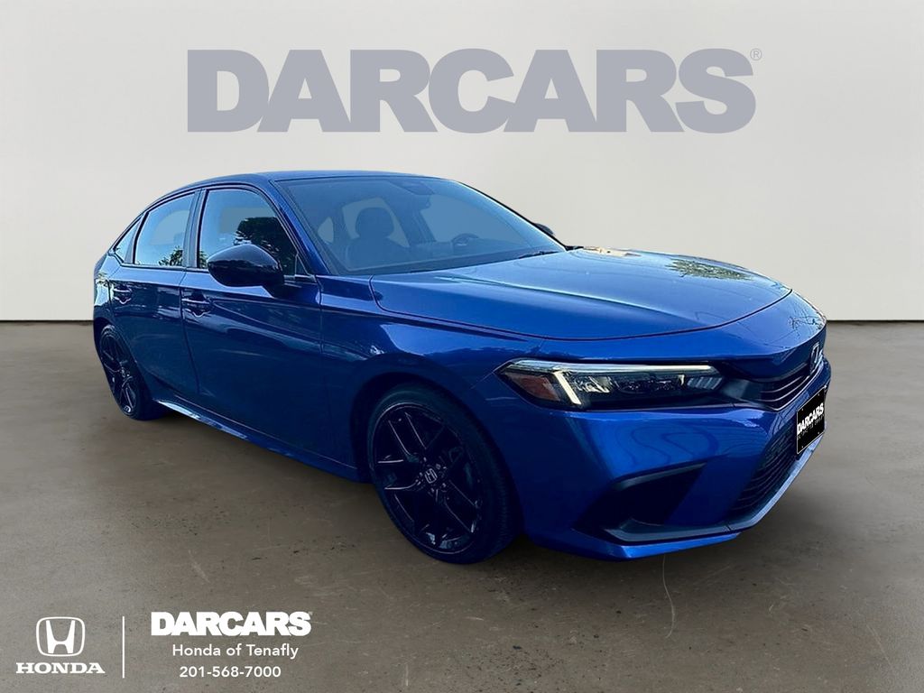 Blue 2023 Honda Civic Sport FWD Sedan Front-Wheel Drive Continuously Variable Transmission