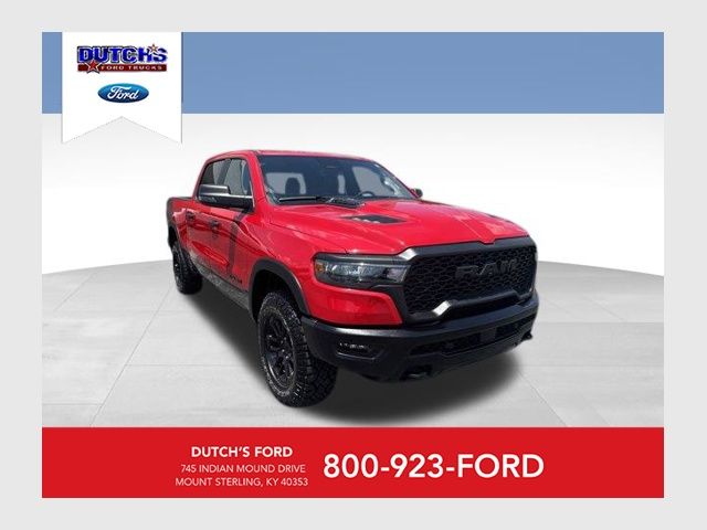 Flame Red Clearcoat 2025 RAM 1500 Rebel Crew Cab 4WD Pickup Truck Four-Wheel Drive 8-Speed Automatic