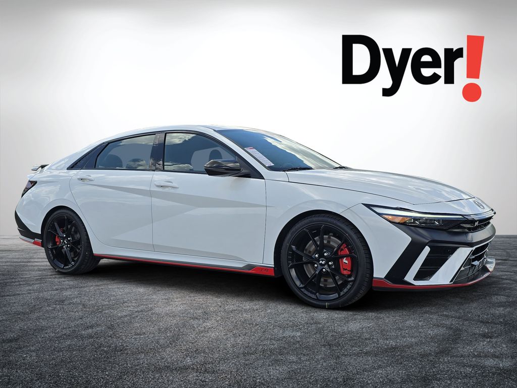 Atlas White 2025 Hyundai Elantra N Sedan Front-Wheel Drive 8-Speed Dual Clutch