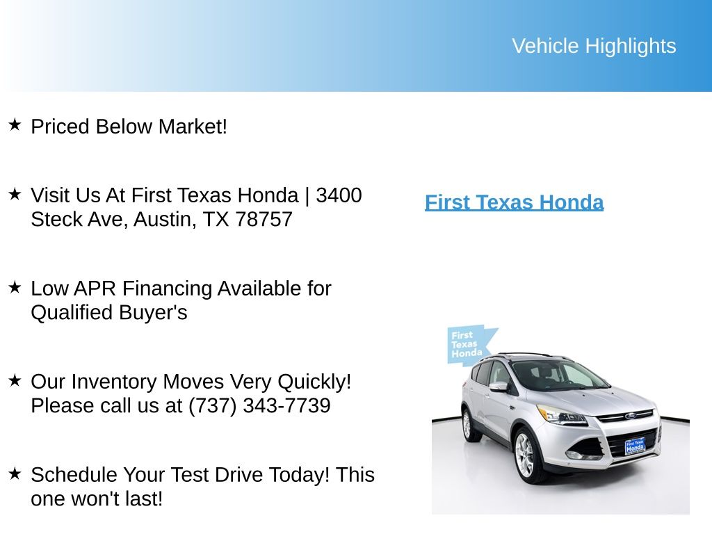 Used Car 2013 Ford Escape  Titanium For Sale Under $12,000 In Austin, Texas