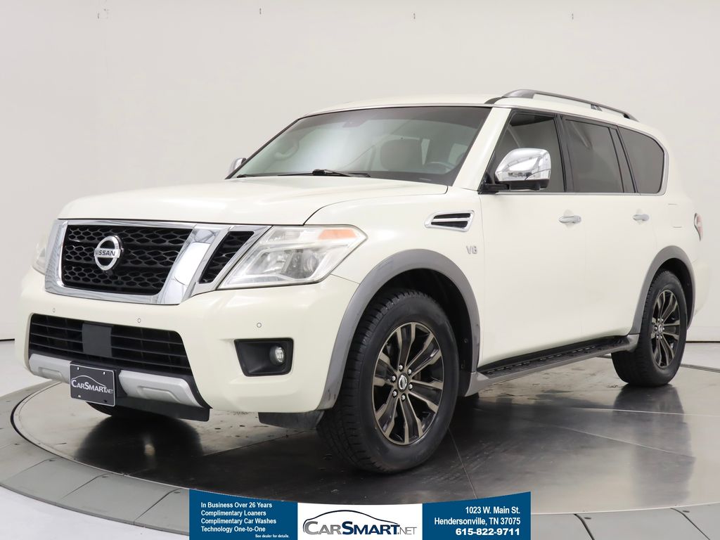 Pearl White 2017 Nissan Armada SUV / Crossover Four-Wheel Drive 7-Speed Automatic