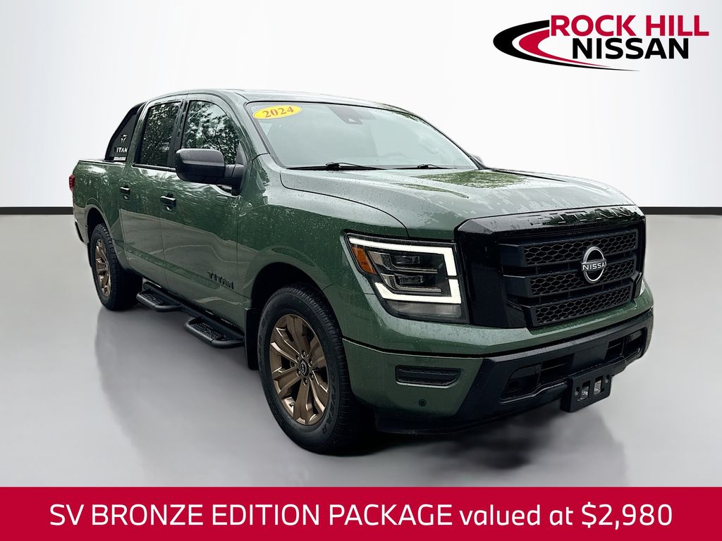 Tactical Green Metallic 2024 Nissan Titan SV Crew Cab RWD Pickup Truck 4X2 9-Speed Automatic