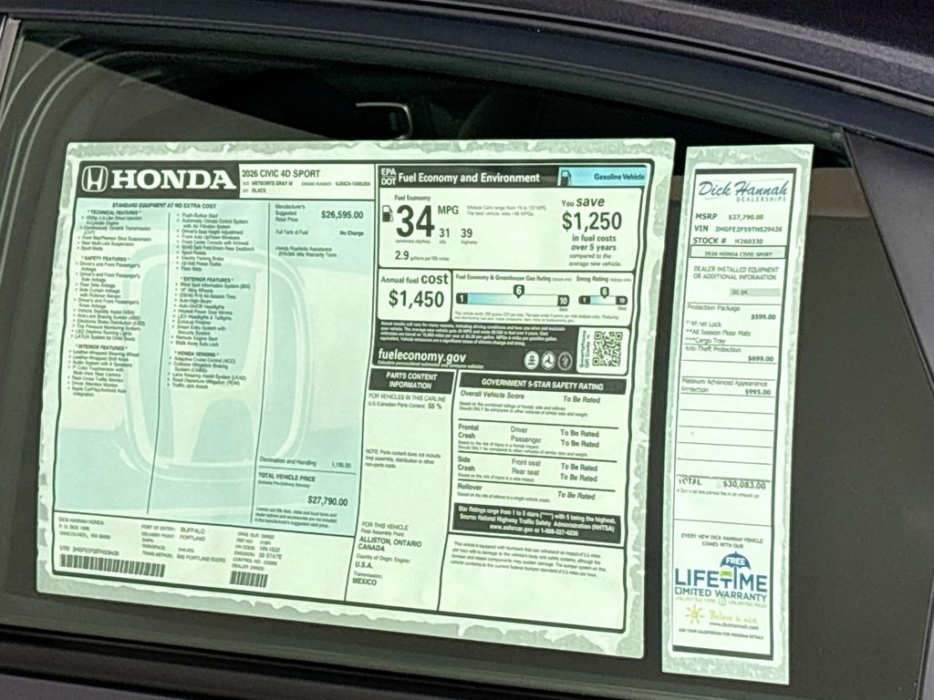 2026 Honda Civic Sport