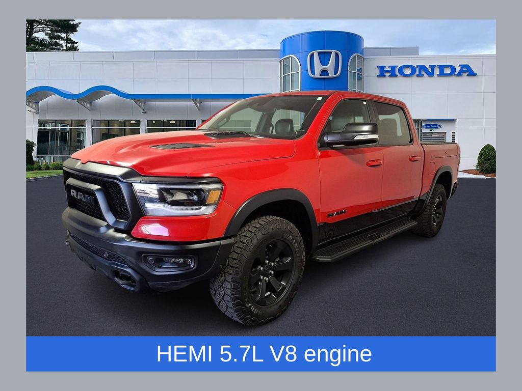 Flame Red Clearcoat 2021 RAM 1500 Pickup Truck Four-Wheel Drive 8-Speed Automatic