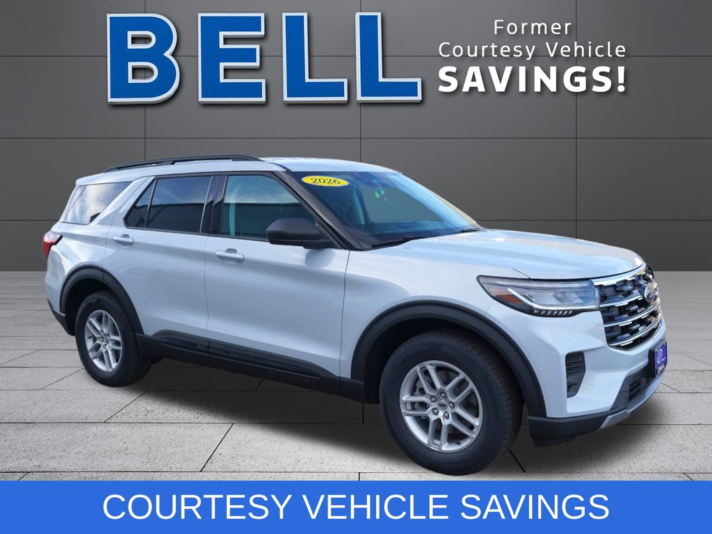 Space White Metallic 2026 Ford Explorer SUV / Crossover All-Wheel Drive Automatic