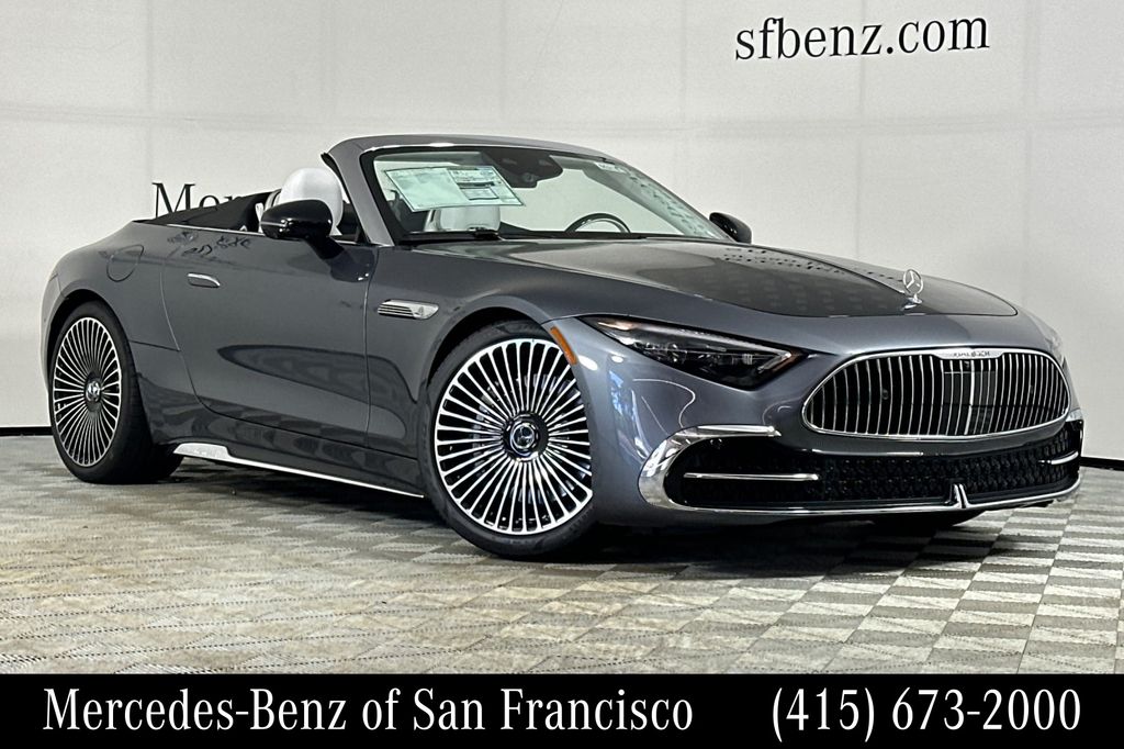 Gray (MANUFAKTUR Flint Grey Met) 2026 Mercedes-Benz SL-Class Convertible All-Wheel Drive 9-Speed Automatic