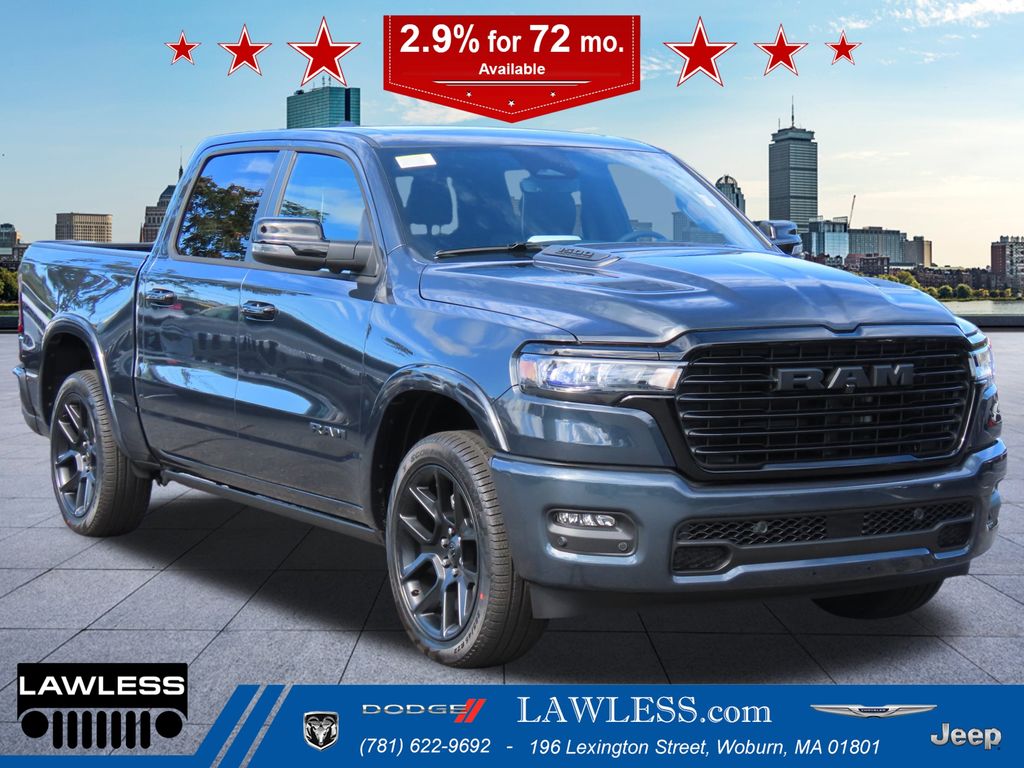 Forged Blue Metallic 2026 RAM 1500 Laramie Crew Cab 4WD Pickup Truck Four-Wheel Drive 8-Speed Automatic