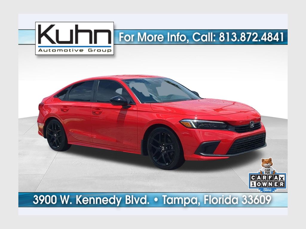Rallye Red 2022 Honda Civic Sedan Front-Wheel Drive Continuously Variable Transmission