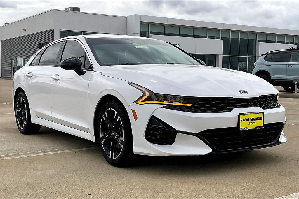 Glacial White Pearl 2021 Kia K5 GT-Line FWD Sedan Front-Wheel Drive 8-Speed Automatic