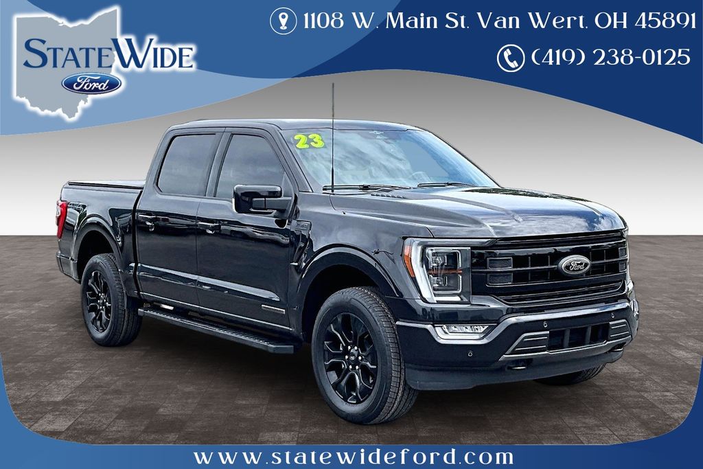 Black Metallic 2023 Ford F-150 Lariat SuperCrew 4WD Pickup Truck Four-Wheel Drive Automatic