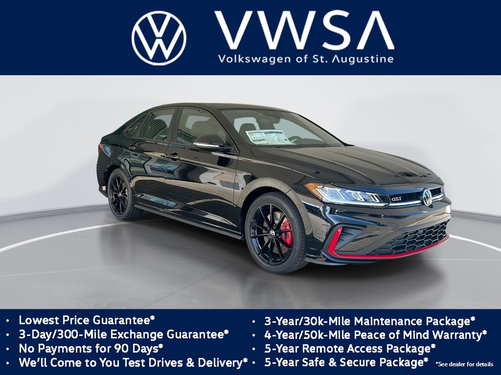 Deep Black Pearl 2026 Volkswagen Jetta GLI Sedan Front-Wheel Drive 6-Speed Manual