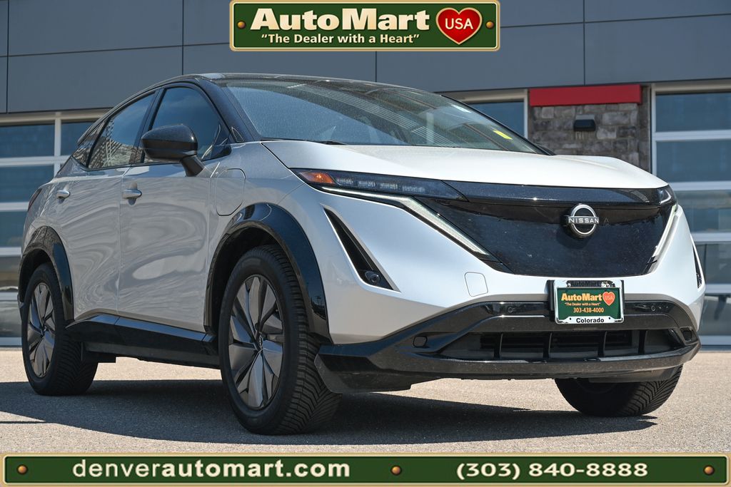 Brilliant Silver Metallic/Black Diamond Pearl 2024 Nissan Ariya SUV / Crossover All-Wheel Drive Continuously Variable Transmission