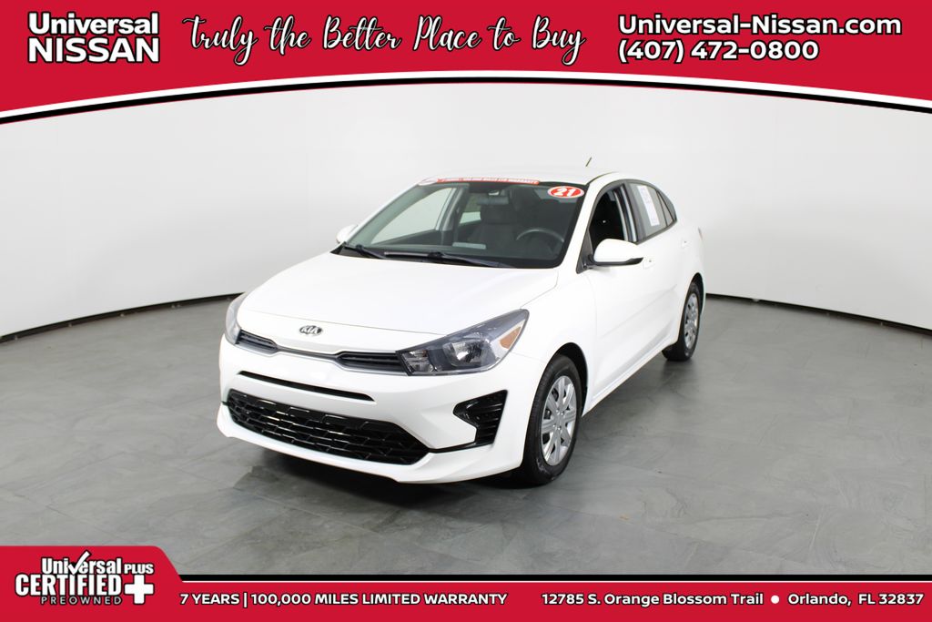 Clear White 2021 Kia Rio Sedan Front-Wheel Drive Continuously Variable Transmission