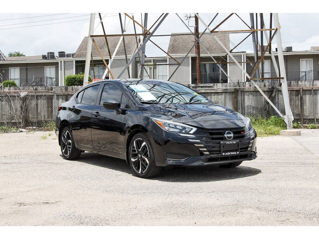 Super Black 2023 Nissan Versa Sedan Front-Wheel Drive Continuously Variable Transmission