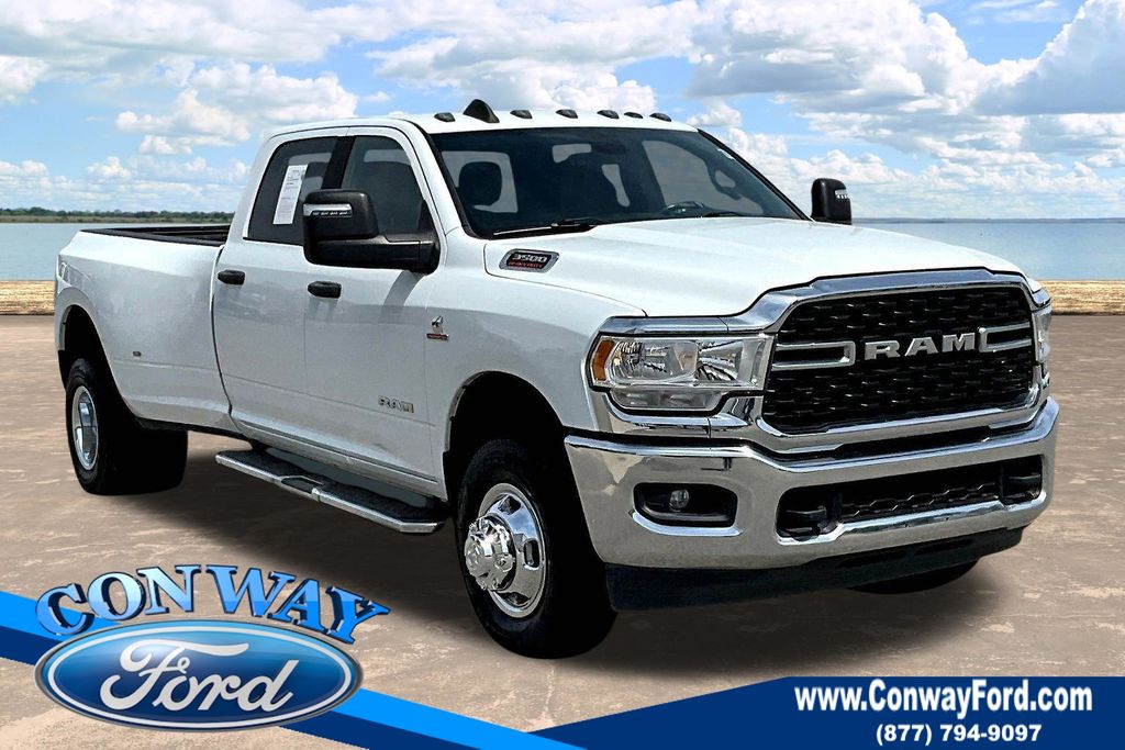 Bright White Clearcoat 2024 RAM 3500 Big Horn Crew Cab LB DRW 4WD Pickup Truck Four-Wheel Drive 6-Speed Automatic