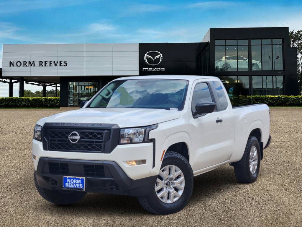 Glacier White 2022 Nissan Frontier S King Cab 4WD Pickup Truck Four-Wheel Drive 9-Speed Automatic