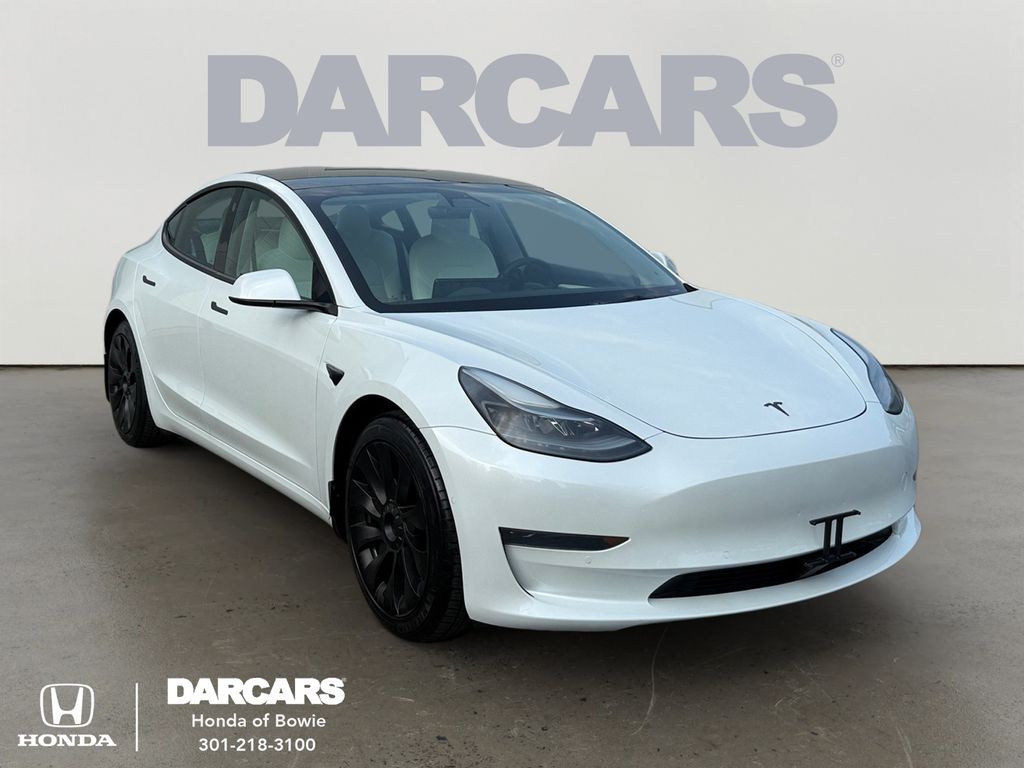 Pearl White Multi-Coat 2021 Tesla Model 3 Sedan Rear-Wheel Drive 1-Speed Automatic