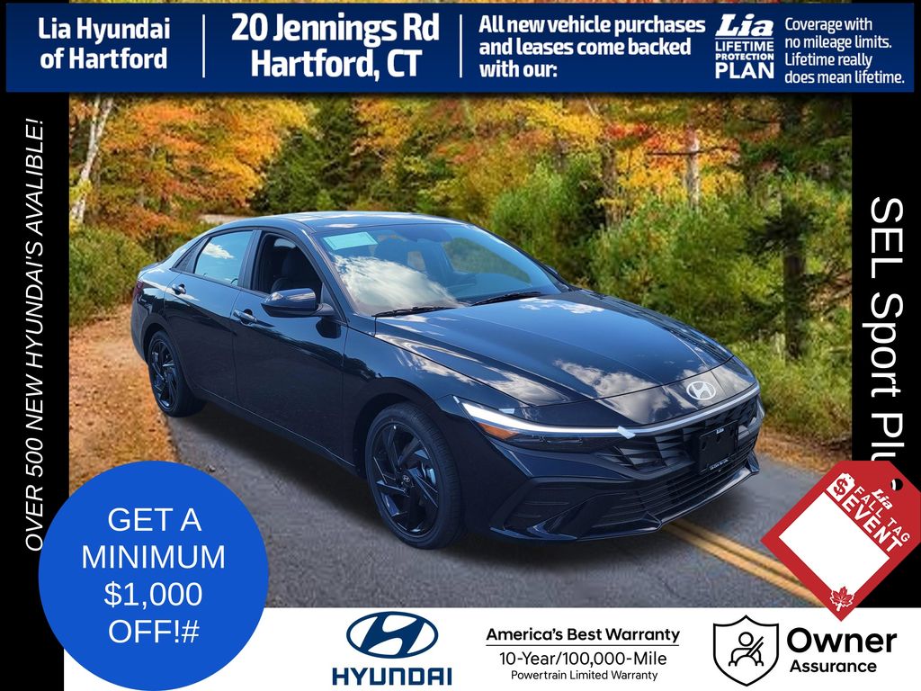 Abyss Black 2026 Hyundai Elantra Sedan Front-Wheel Drive Continuously Variable Transmission