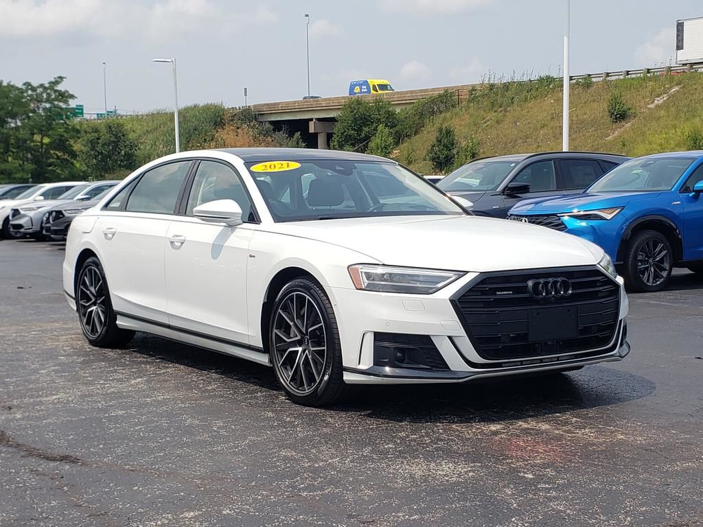 Glacier White 2021 Audi A8 Sedan All-Wheel Drive 8-Speed Automatic