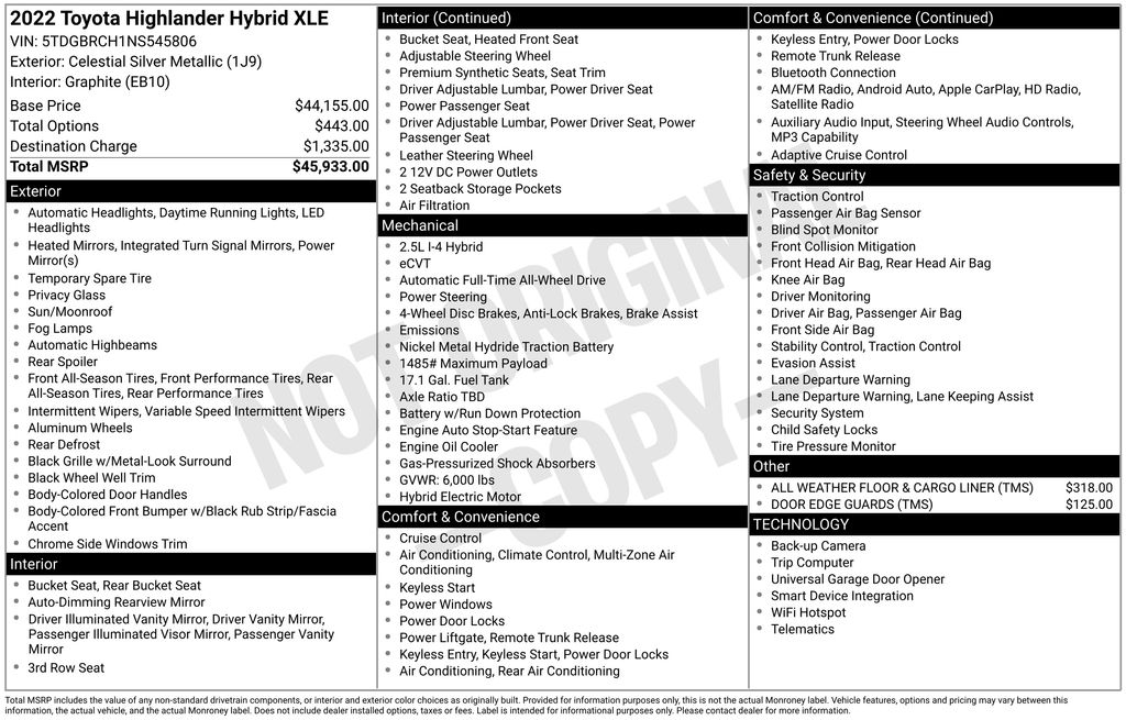 Used 2022 Toyota Highlander Hybrid SUV