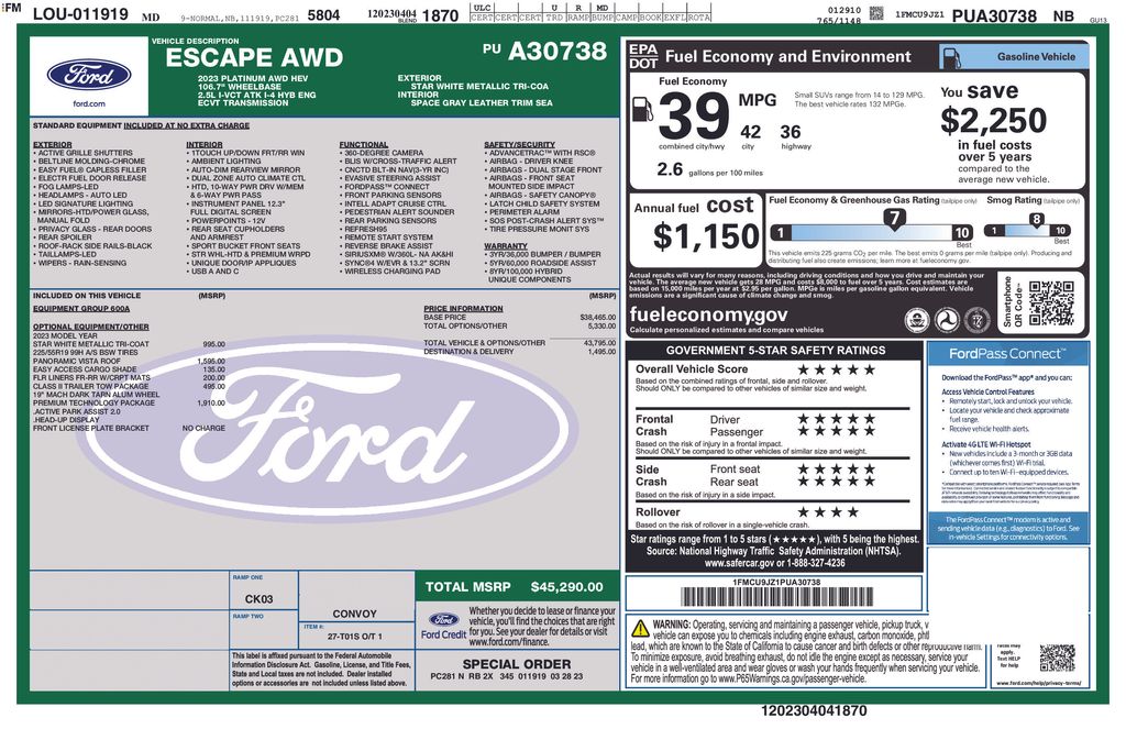 2023 Ford Escape Platinum
