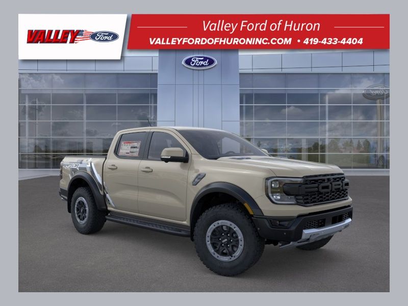 Desert Sand 2025 Ford Ranger Raptor SuperCrew 4WD Pickup Truck Four-Wheel Drive Automatic