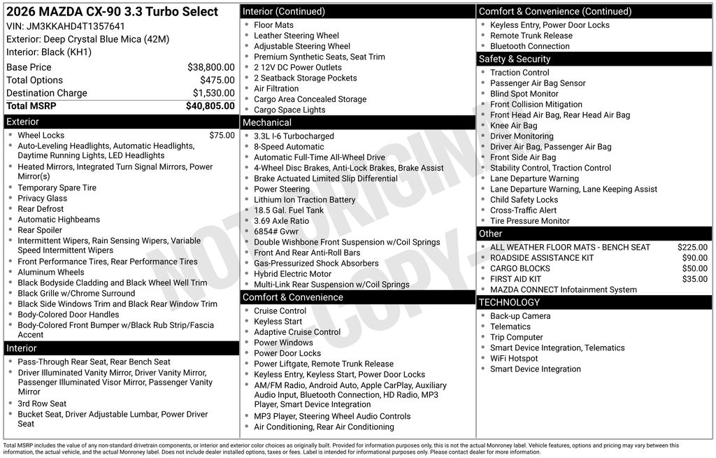 2026 Mazda CX-90 3.3 Turbo Select