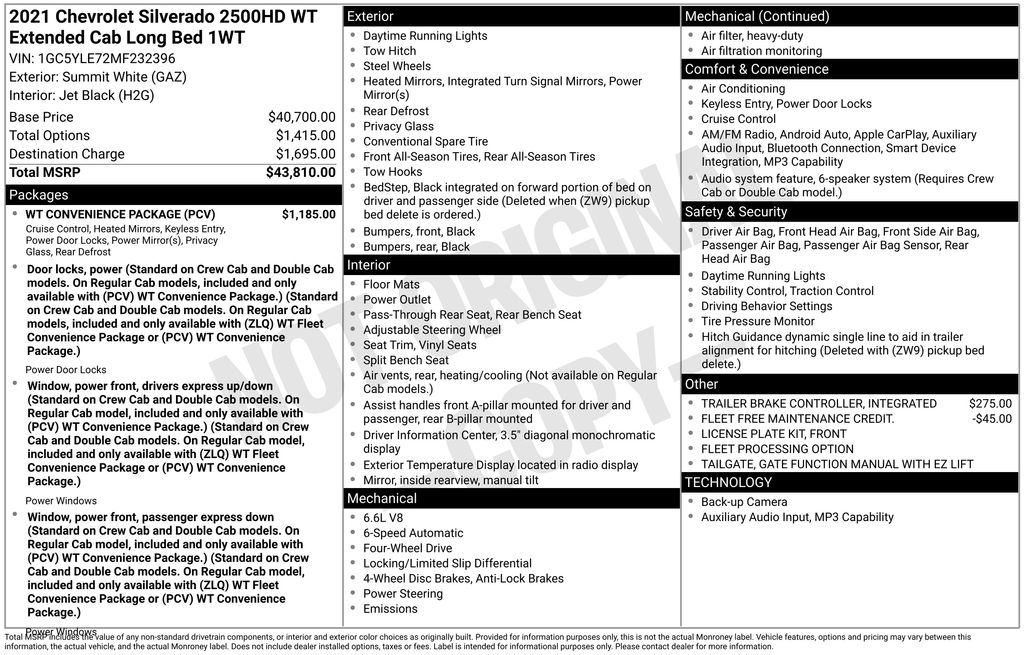 2021 Chevrolet Silverado 2500HD Work Truck White at Coastal Chevrolet Cadillac