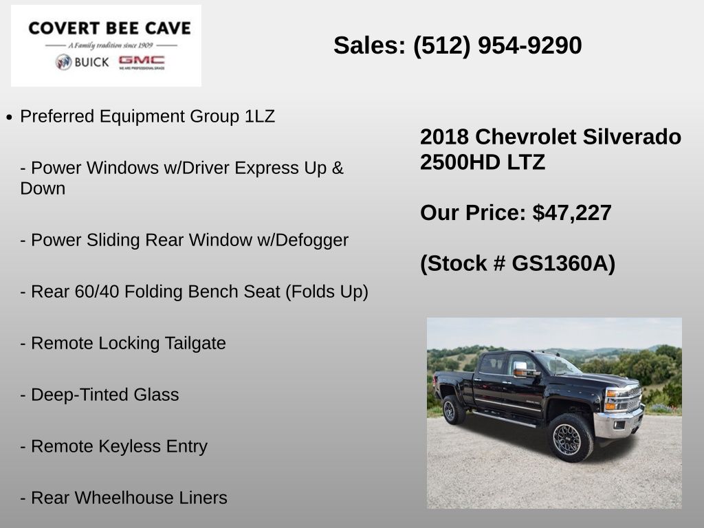 Used Car 2018 Chevrolet Silverado 2500hd  Ltz For Sale Under $50,000 In Austin, Texas