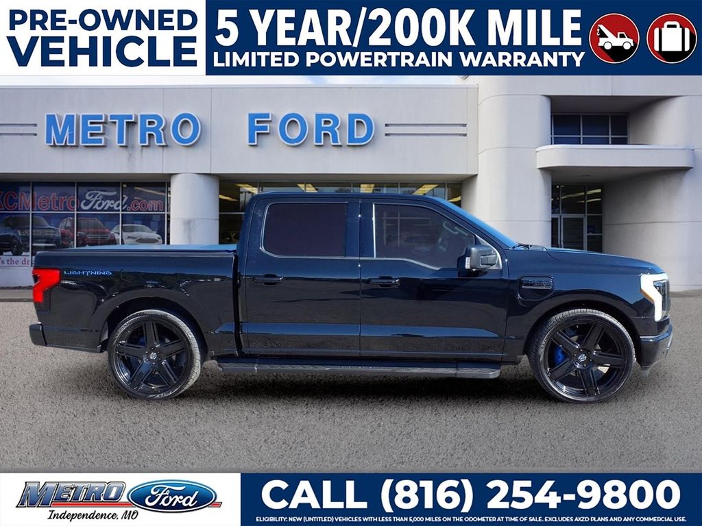 Certified 2023 Ford F-150 Lightning XLT with VIN 1FT6W1EV2PWG40530 for sale in Independence, MO