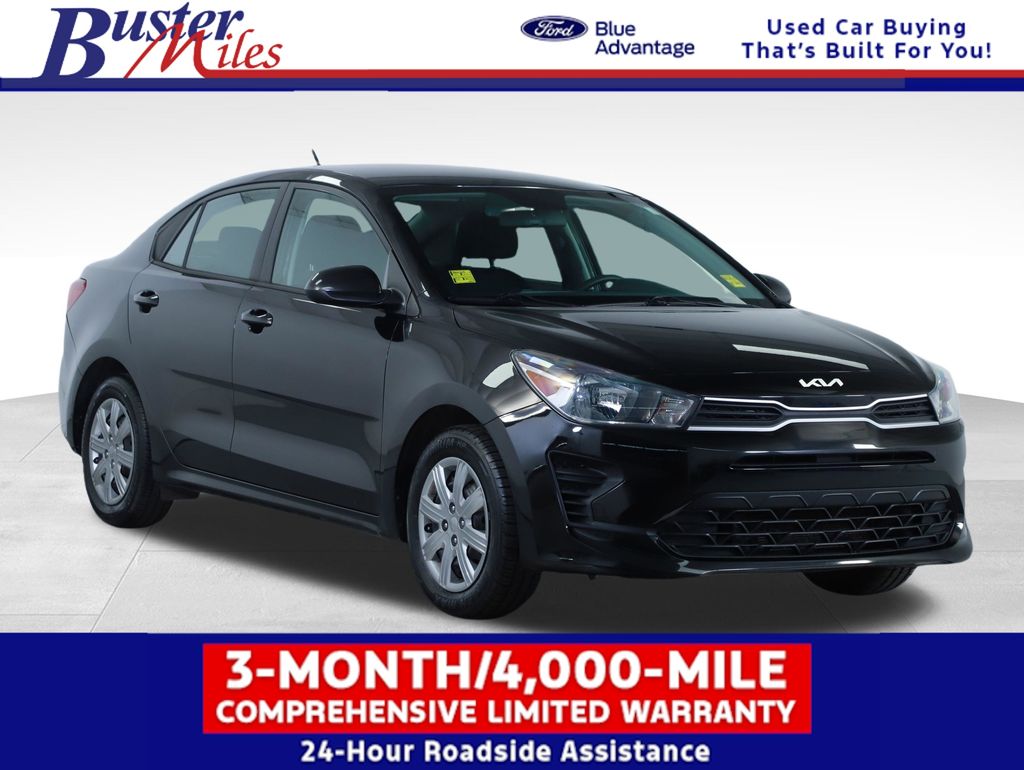 Aurora Black 2022 Kia Rio S FWD Sedan Front-Wheel Drive Continuously Variable Transmission