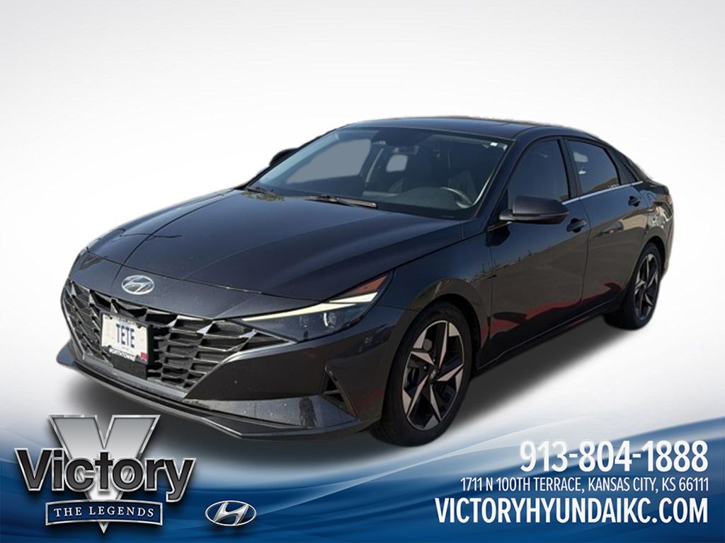 Portofino Gray 2021 Hyundai Elantra Sedan Front-Wheel Drive Continuously Variable Transmission