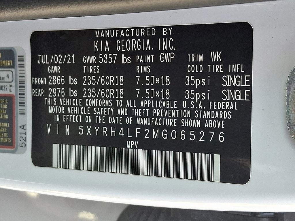 2021 Kia Sorento EX White at Rafferty Subaru