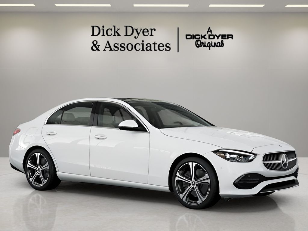 Polar White 2025 Mercedes-Benz C-Class C 300 RWD Sedan Rear-Wheel Drive 9-Speed Automatic