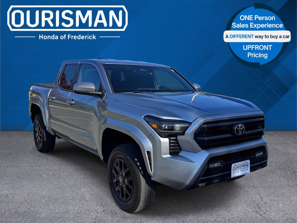 Celestial Silver Metallic 2024 Toyota Tacoma SR5 Double Cab 4WD Pickup Truck Four-Wheel Drive 8-Speed Automatic