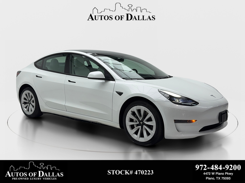 White 2023 Tesla Model 3 RWD Sedan Rear-Wheel Drive 1-Speed Automatic