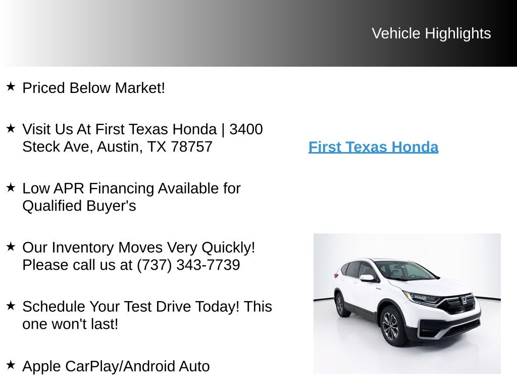 Used Car 2021 Honda Cr-v Hybrid  Ex-l For Sale Under $30,000 In Austin, Texas