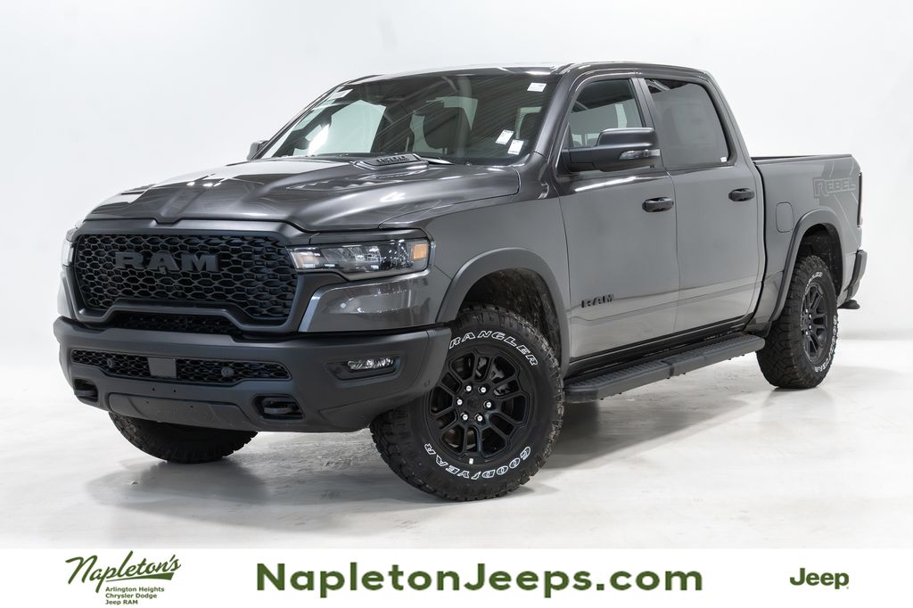 Gray (Granite Crystal Metallic Clearcoat) 2026 RAM 1500 Rebel Crew Cab 4WD Pickup Truck Four-Wheel Drive 8-Speed Automatic
