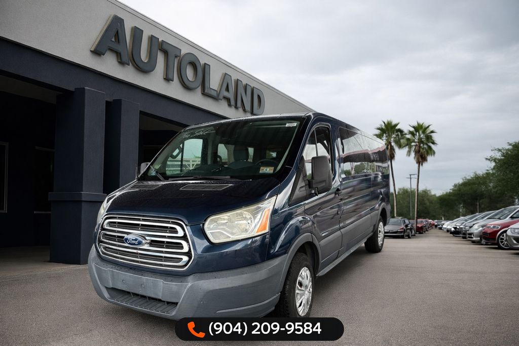 Blue 2016 Ford Transit Passenger 350 XLT Low Roof LWB RWD with Sliding Passenger-Side Door Van Rear-Wheel Drive 6-Speed Automatic Overdrive