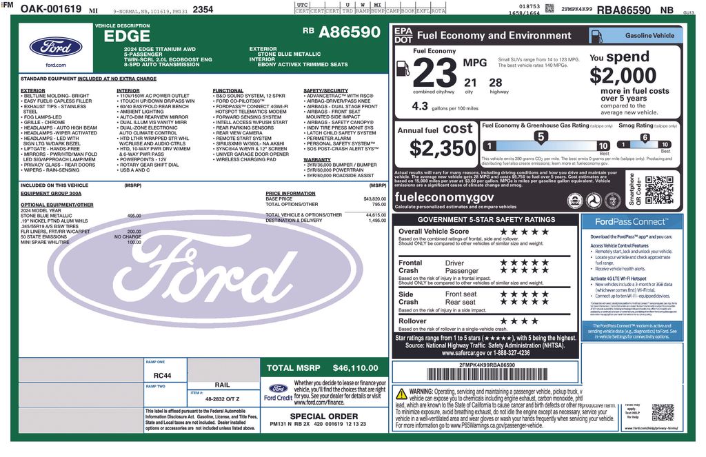 Certified Used 2024 Blue Ford Titanium image 40