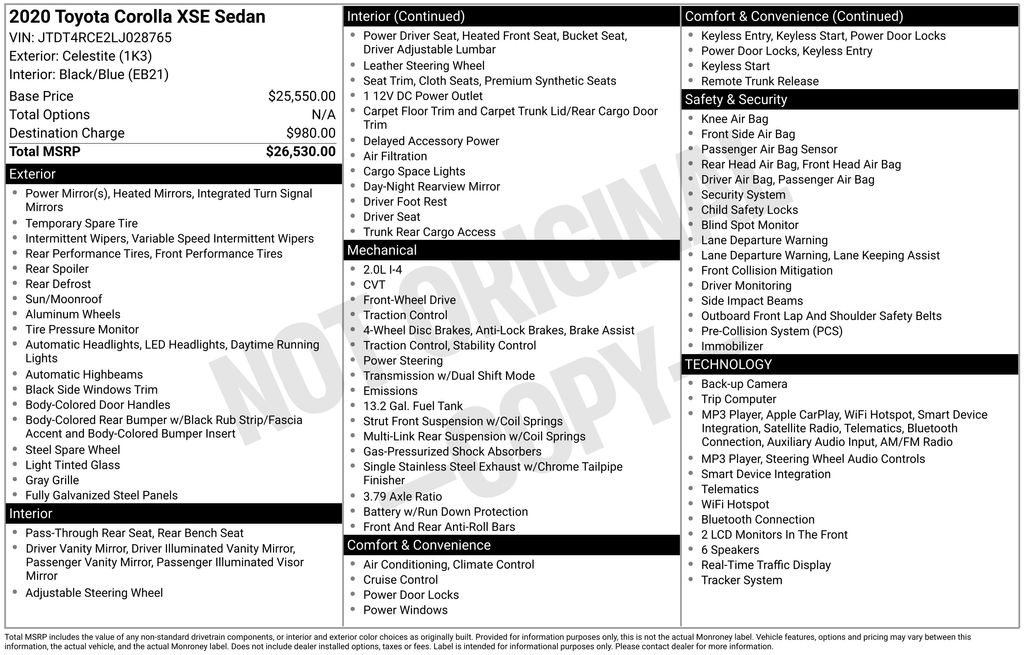 Certified Used 2020 Blue Toyota XSE image 5