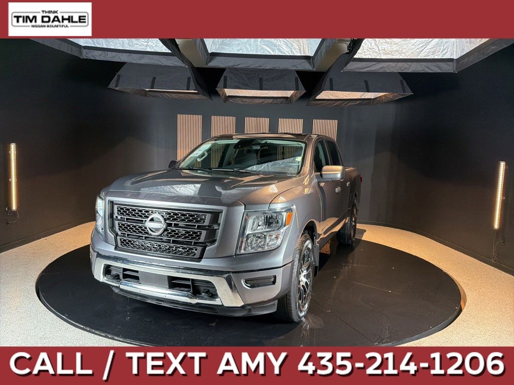 Gray (Gun Metallic) 2024 Nissan Titan Pickup Truck Four-Wheel Drive 9-Speed Automatic